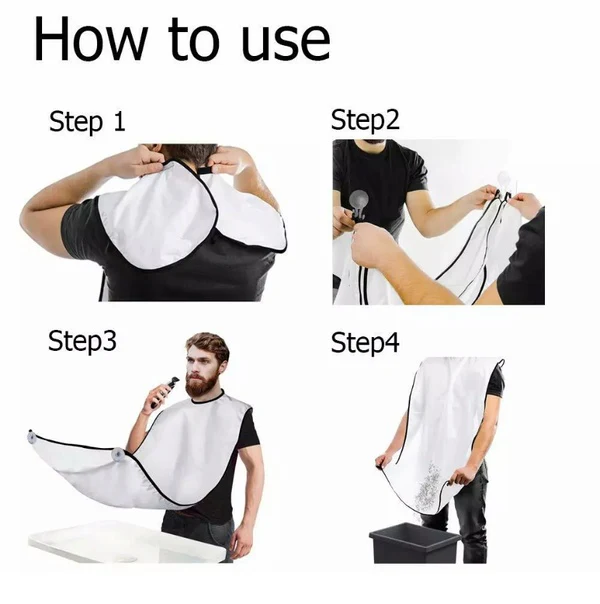 50% off Men Facial Hair Beard Trimmings Catcher Whiskers Bib Shaving Apron Cape Cloth Kit (2 suction cups included) | Father | Barber | - Image 2