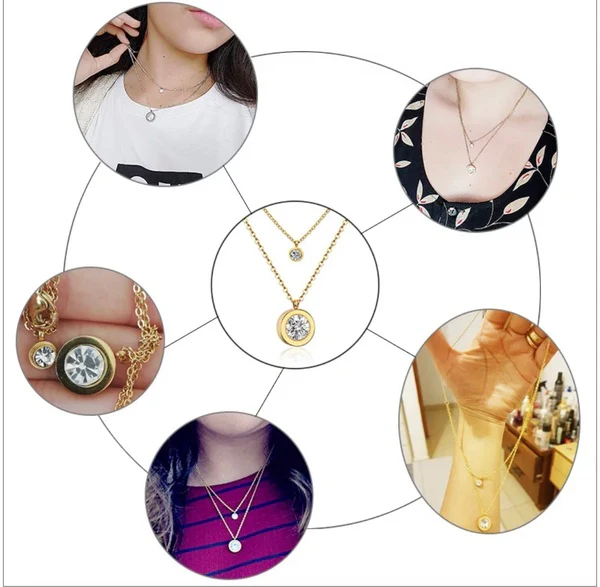 AISHA ♡ AAA Cubic Zirconia Diamond Tarnish-free Layered Necklace - Image 3