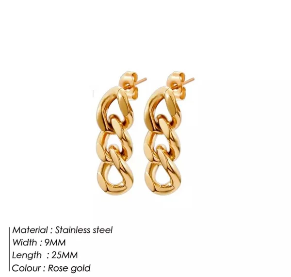 ARIA 14K Gold Chain Earrings - Image 2