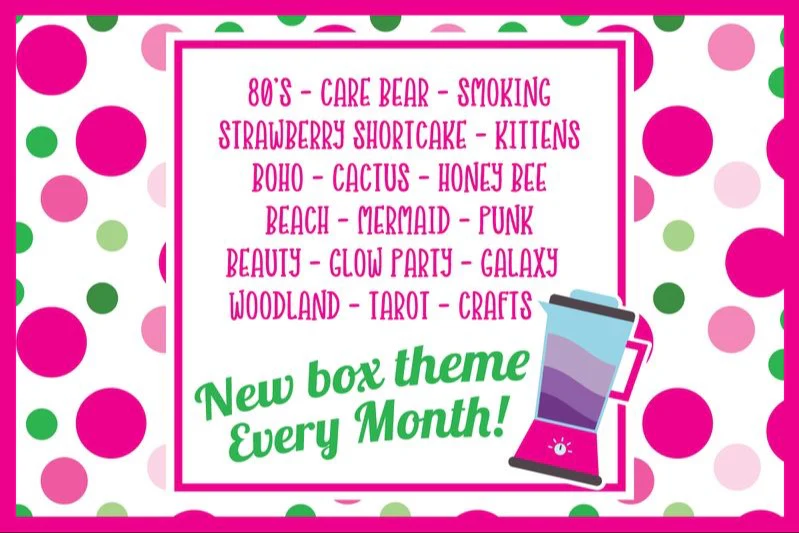 Classic Box 30 Box Themes - 80s - Cat - Boho - 420 - Cocktails - Tarot - Unicorn - Punk - Nails - Miniatures - Glow - Mermaid Beach - Galaxy - Cactus - Care Bear - Strawberry Shortcake - Beauty - Craft - Halloween - Image 2