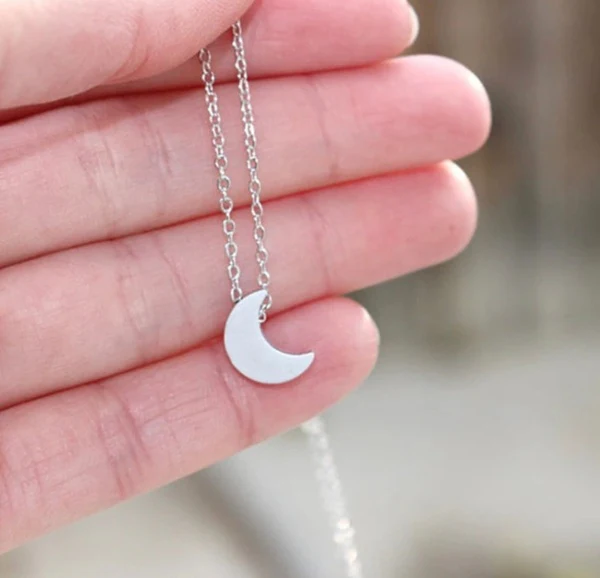 CRESCENT MOON ♡ 14K Gold | Silver Tarnish free Necklace - Image 3