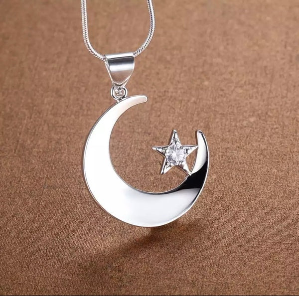 CRYSTAL MOON ♡ 925 Sterling Silver Necklace - Image 2