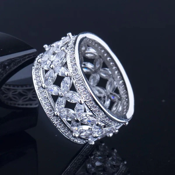 FLORAL 360 AAA Cubic Zirconia 925  Ring - Image 3