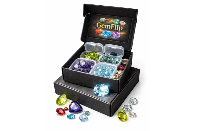 GemFlip™ Premium Gemstone Box – Faceted & Rough Natural Gems - Image 2