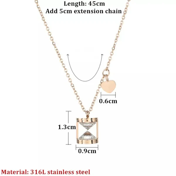 HOURGLASS AAA Cubic Zirconia Tarnish free Necklace - Image 4