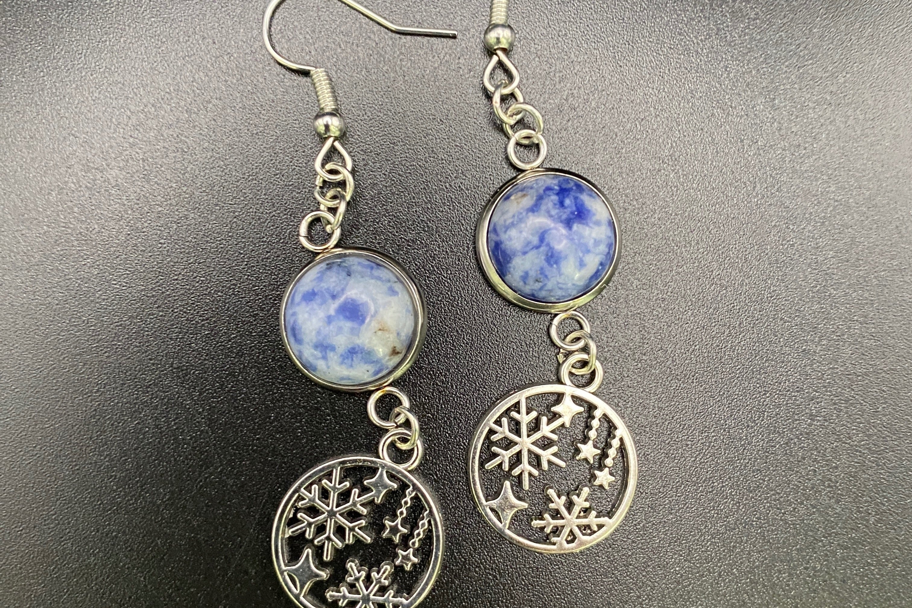 Monthly, hand-crafted pair of sustainable earrings from Iron Oxide & Art - Image 2