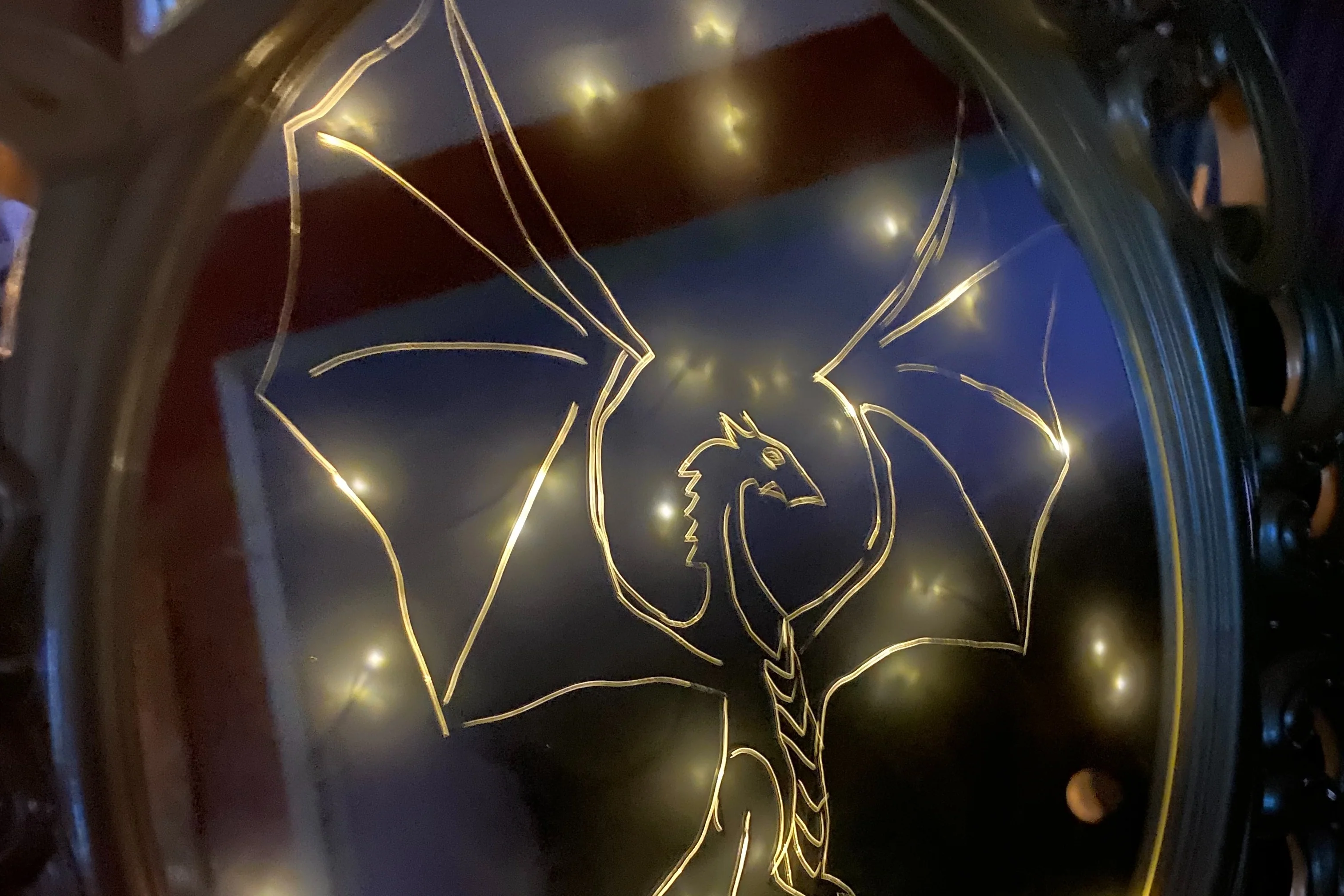 Lighted Magic Mirrors - Reverse Glass Etching with Lighted Background - SKU DV0322 - Image 4