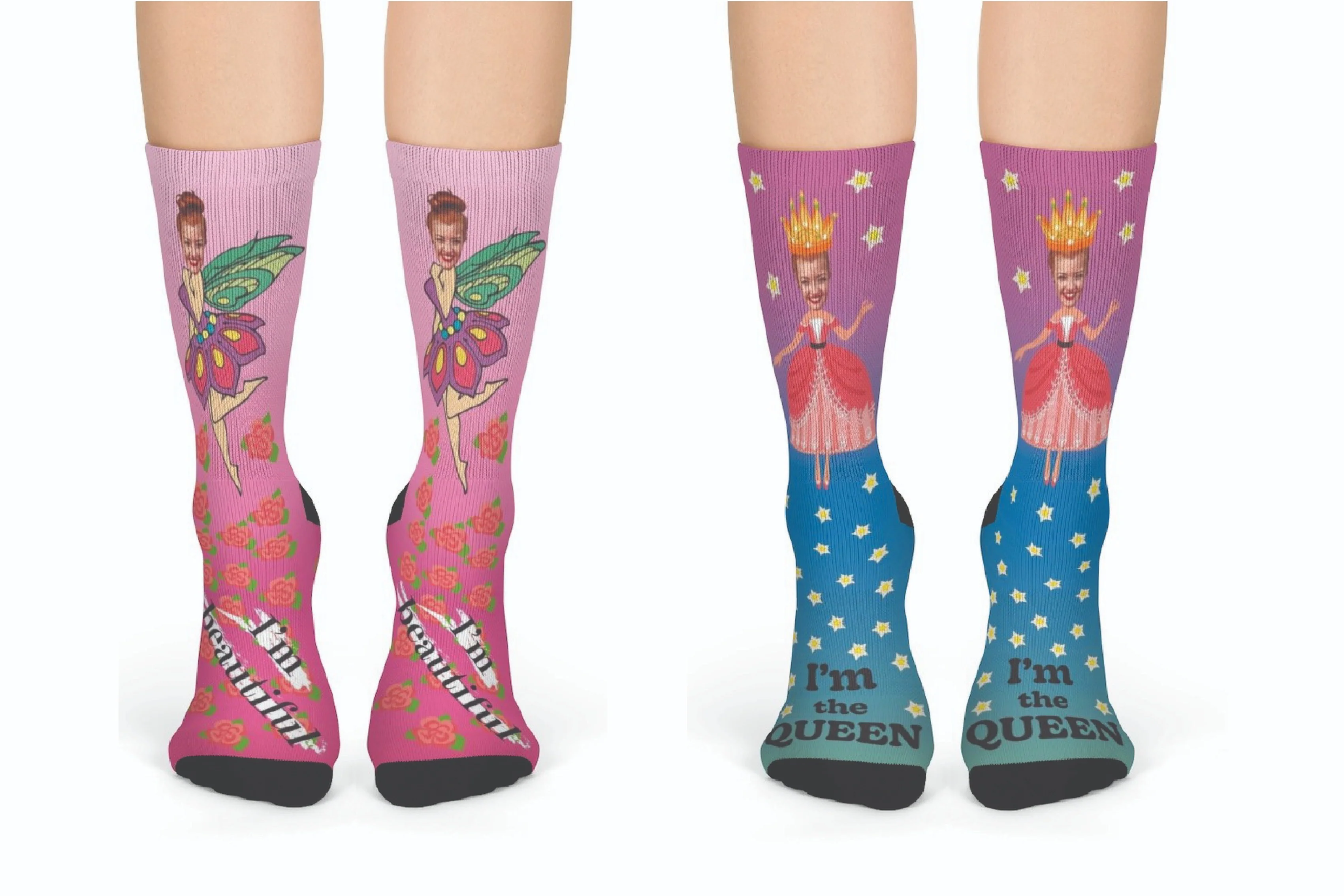 Monthly Girl Power Socks with Custom Face - Image 2