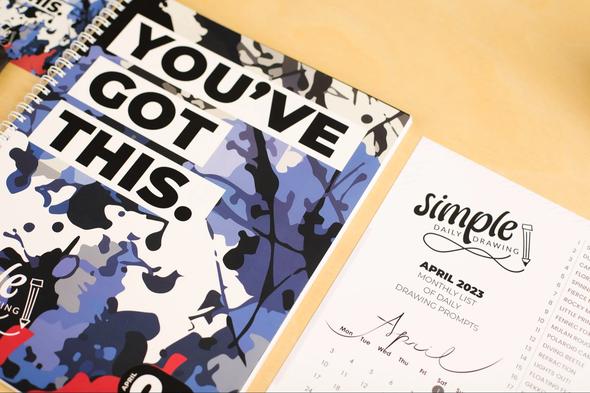 Monthly Sketchpad with Daily Drawing Prompts - Now Shipping April
